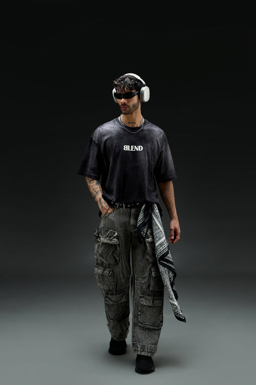 Black Charcoal Wash Oversized T-shirt