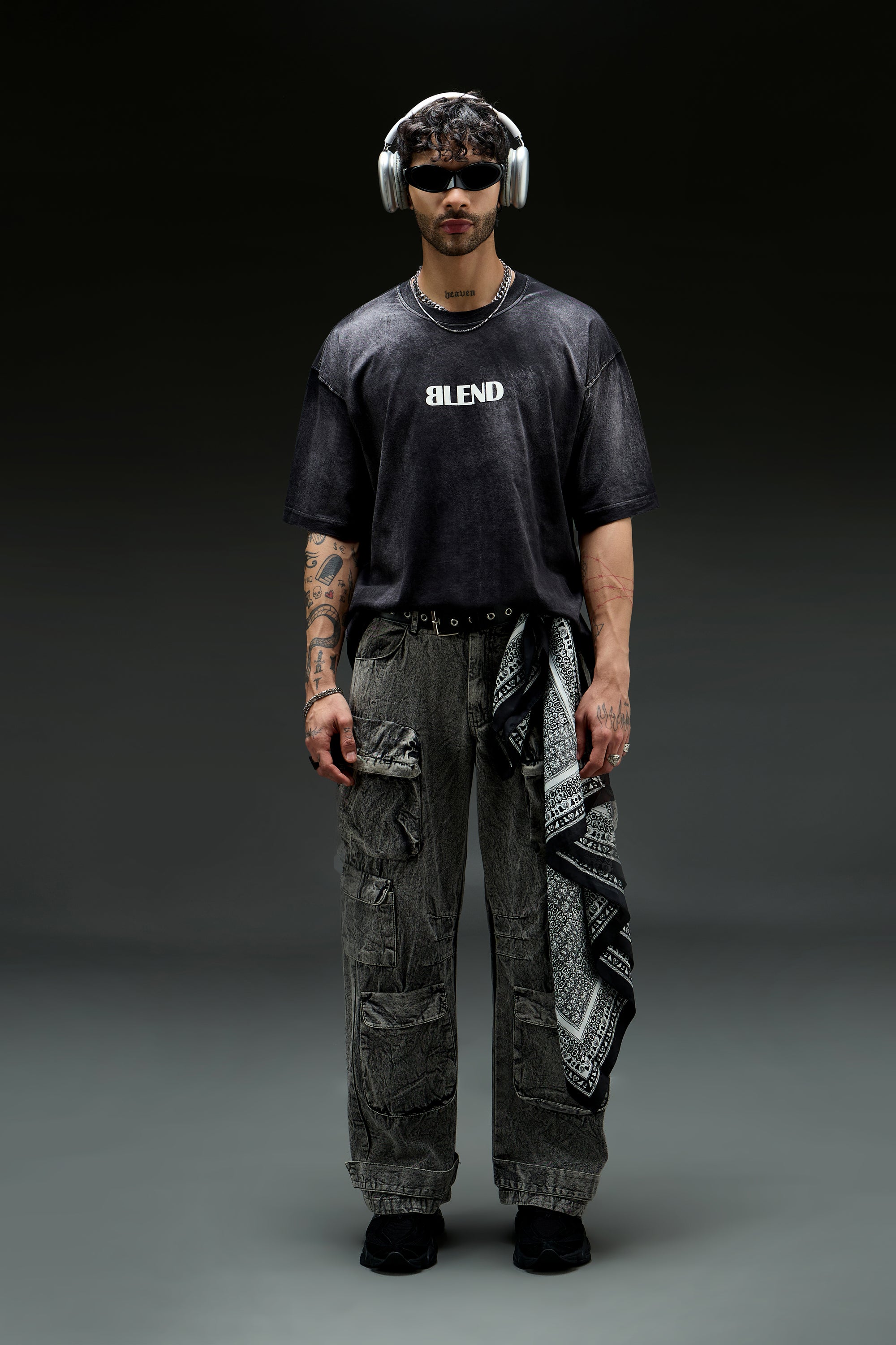 Black Charcoal Wash Oversized T-shirt
