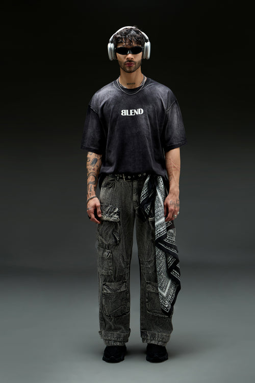 Black Charcoal Wash Oversized T-shirt