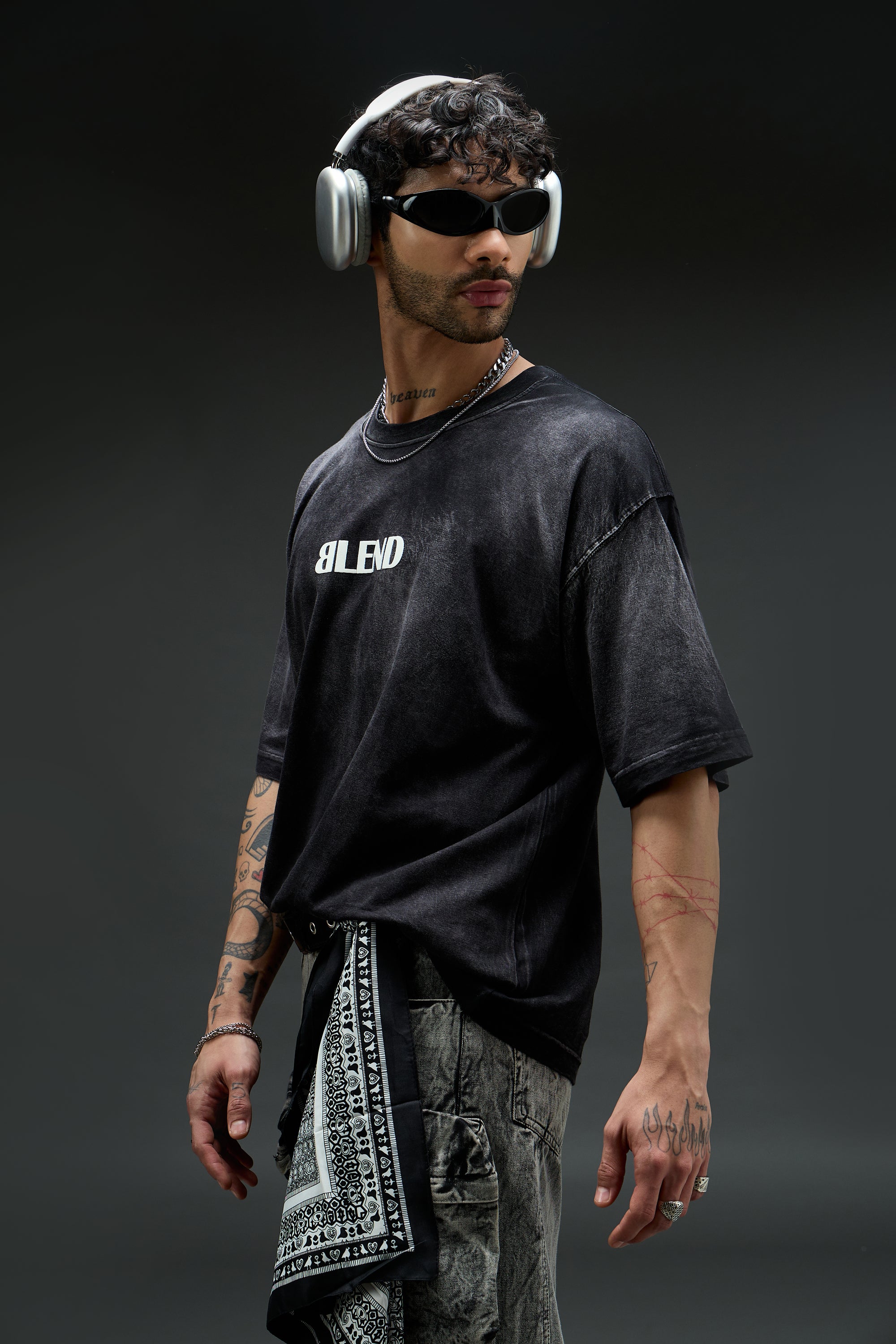 Black Charcoal Wash Oversized T-shirt