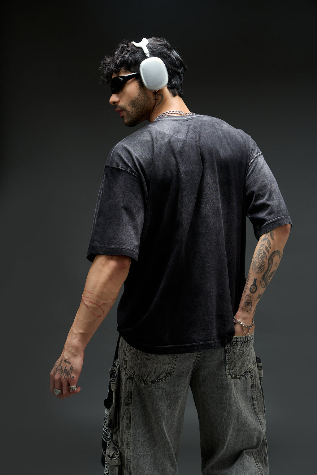 Black Charcoal Wash Oversized T-shirt