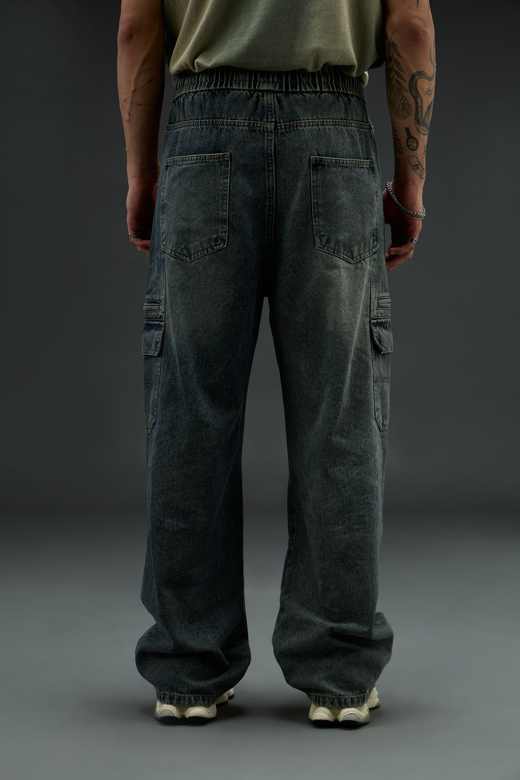 Grunge Wash Cargo Denim