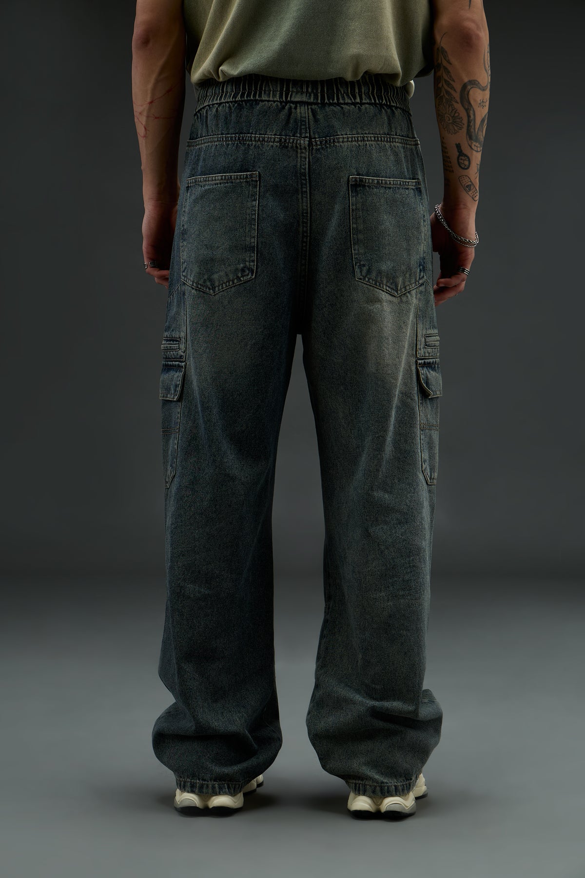 Grunge Wash Cargo Denim