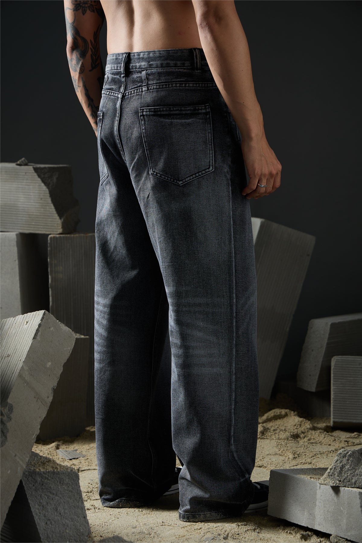 Black Charcoal Wash Denim