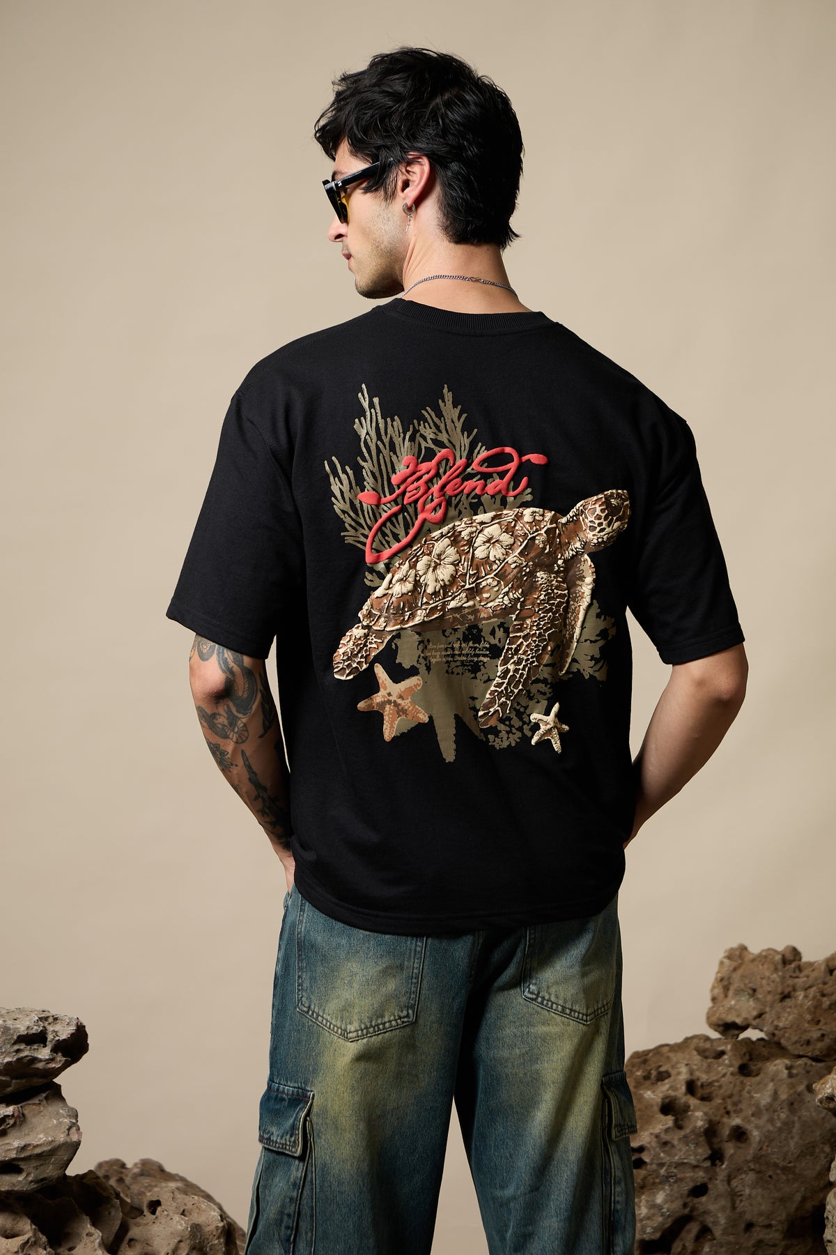 Black Ocean Turtle Tee